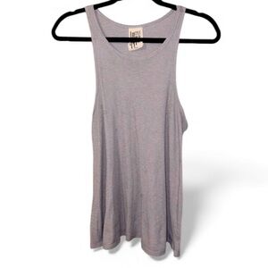 Free People Charcoal Grey Ribbed Swing Tank Top M